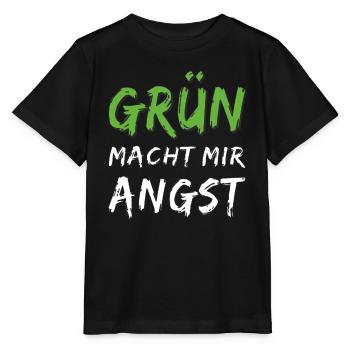 GREEN SCARES ME - Stanley/Stella MINI CREATOR Kids’ T-Shirt - black - Front - Mikhail (115cm)