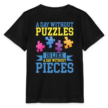 Puzzle Pièce Puzzle Amateur de Puzzle - T-shirt bio MINI CREATOR Stanley/Stella Enfant - noir - Devant - Mikhail (115cm)
