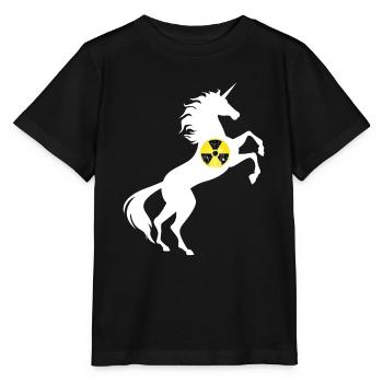 Einhorn Radioaktives Symbol Shirt Strahlung Einhorn - Stanley/Stella Kinder T-Shirt MINI CREATOR  - Schwarz - Vorne - Mikhail (115cm)