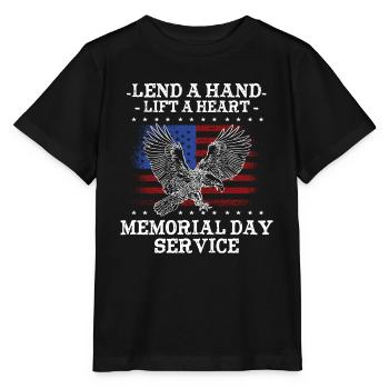 Lend A Hand Lift A Heart Memorial Day Service - Stanley/Stella MINI CREATOR Kids’ T-Shirt - black - Front - Mikhail (115cm)