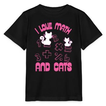 Ich liebe Mathe und Katzen - Stanley/Stella Kinder T-Shirt MINI CREATOR  - Schwarz - Vorne - Mikhail (115cm)