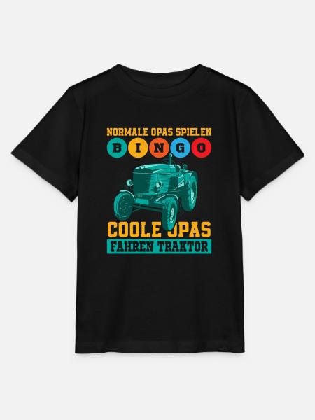 Coole Opas fahren Traktor Trecker Bauer - Stanley/Stella Kinder T-Shirt MINI CREATOR - Schwarz