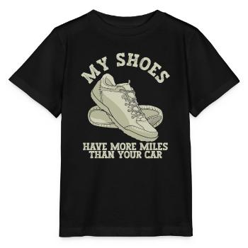 Meine Schuhe Haben Mehr Kilometer Als Dein Auto - Stanley/Stella Kinder T-Shirt MINI CREATOR  - Schwarz - Vorne - Mikhail (115cm)