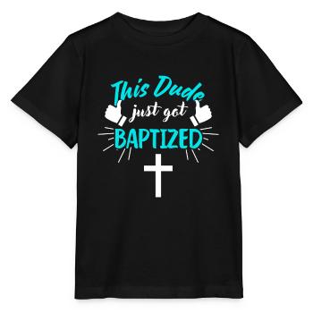 This guy is newly baptized Christian baptism - Stanley/Stella MINI CREATOR Kids’ T-Shirt - black - Front - Mikhail (115cm)