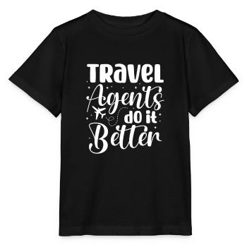 Travel agents do it better Travel agent - Stanley/Stella Kinder T-Shirt MINI CREATOR  - Schwarz - Vorne - Mikhail (115cm)