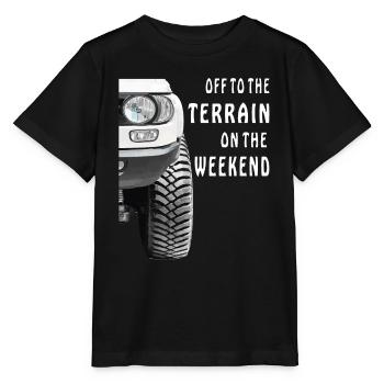 AUTO OFF TO THE TERRAIN ON THE WEEKEND - Stanley/Stella MINI CREATOR Kids’ T-Shirt - black - Front - Mikhail (115cm)