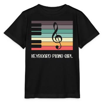 Tastatur Klavier Mädchen Klavierspieler Lustig - Stanley/Stella Kinder T-Shirt MINI CREATOR  - Schwarz - Vorne - Mikhail (115cm)