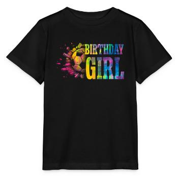 Geburtstagsmädchen Fußball Bday Party Thema - Stanley/Stella Kinder T-Shirt MINI CREATOR  - Schwarz - Vorne - Mikhail (115cm)