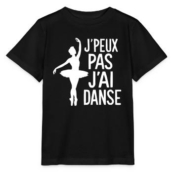 Je peux pas j'ai danse, Cadeau Drôle pour Danseur - T-shirt bio MINI CREATOR Stanley/Stella Enfant - noir - Devant - Mikhail (115cm)