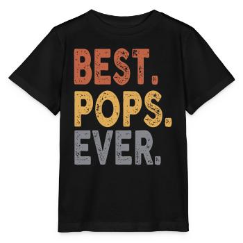 Best Pops Ever From Grandkids Pops Father's Day - Stanley/Stella MINI CREATOR Kids’ T-Shirt - black - Front - Mikhail (115cm)
