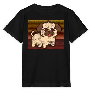 Umarmen Sie Ihre Liebe zu Möpsen mit diesem - Stanley/Stella Kinder T-Shirt MINI CREATOR  - Schwarz - Vorne - Mikhail (115cm)