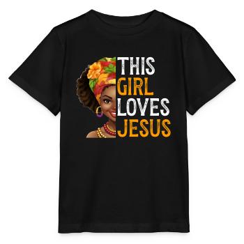 African American Christ Jesus Black Women - Stanley/Stella MINI CREATOR Kids’ T-Shirt - black - Front - Mikhail (115cm)