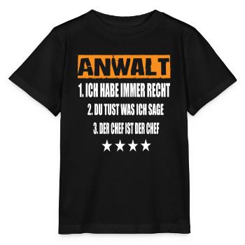 Anwalt - Stanley/Stella Kinder T-Shirt MINI CREATOR  - Schwarz - Vorne - Mikhail (115cm)