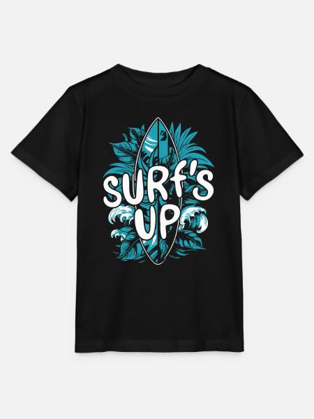 SURF'S UP - Stanley/Stella Kinder T-Shirt MINI CREATOR - Schwarz