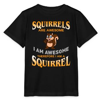 Les écureuils sont géniaux Je suis génial Je suis génial Je suis un écureuil - T-shirt bio MINI CREATOR Stanley/Stella Enfant - noir - Devant - Mikhail (115cm)