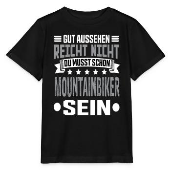 Mountain bike Bike Mountain biker Mountain biking - Stanley/Stella MINI CREATOR Kids’ T-Shirt - black - Front - Mikhail (115cm)