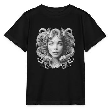 Medusa Snake - Stanley/Stella MINI CREATOR Kids’ T-Shirt - black - Front - Mikhail (115cm)