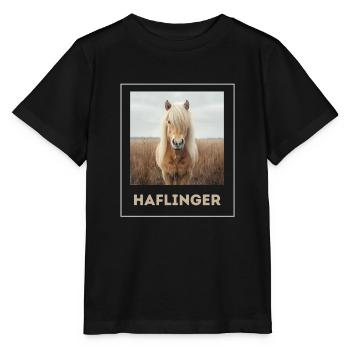 Haflinger Cheval Sucré - T-shirt bio MINI CREATOR Stanley/Stella Enfant - noir - Devant - Mikhail (115cm)