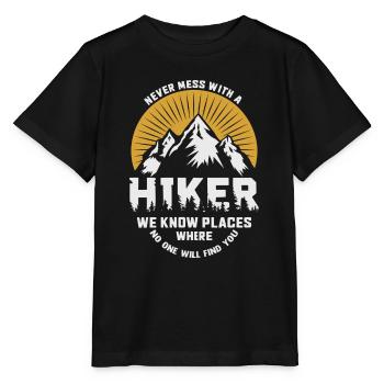 never mess with a hiker - Stanley/Stella MINI CREATOR Kids’ T-Shirt - black - Front - Mikhail (115cm)