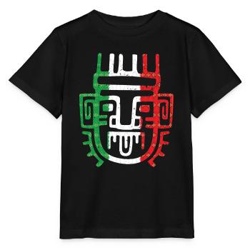 Aztekensymbol mexikanische Maya mexikanische Flagge Schuhschnabel - Stanley/Stella Kinder T-Shirt MINI CREATOR  - Schwarz - Vorne - Mikhail (115cm)