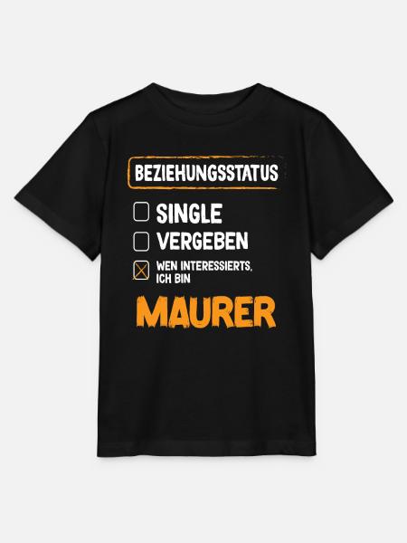 Maurer Beziehungsstatus - Stanley/Stella Kinder T-Shirt MINI CREATOR - Schwarz
