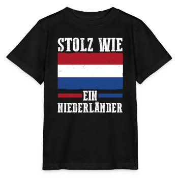 Niederländer Niederlande Holland - Stanley/Stella Kinder T-Shirt MINI CREATOR  - Schwarz - Vorne - Mikhail (115cm)