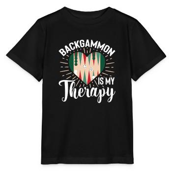 Backgammon Is My Therapy Tabletop Dice Game - Stanley/Stella MINI CREATOR Kids’ T-Shirt - black - Front - Mikhail (115cm)