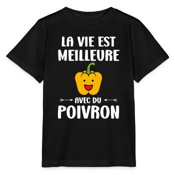 Humour poivron - T-shirt bio MINI CREATOR Stanley/Stella Enfant - noir - Devant - Mikhail (115cm)