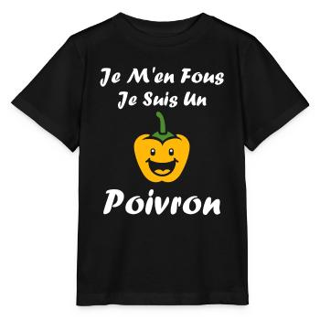 Humour poivron - T-shirt bio MINI CREATOR Stanley/Stella Enfant - noir - Devant - Mikhail (115cm)