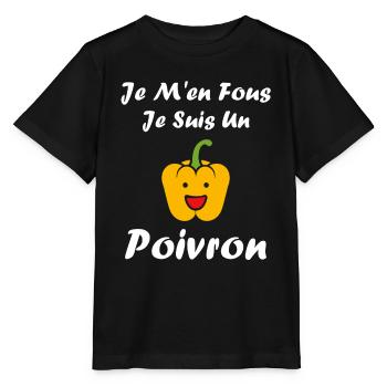 Humour poivron - T-shirt bio MINI CREATOR Stanley/Stella Enfant - noir - Devant - Mikhail (115cm)