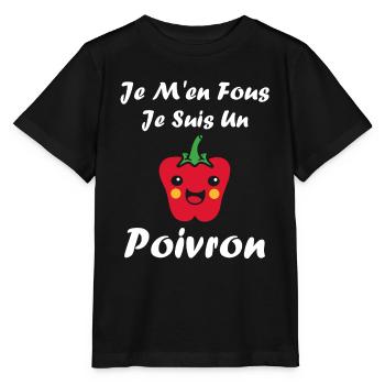 Humour poivron - T-shirt bio MINI CREATOR Stanley/Stella Enfant - noir - Devant - Mikhail (115cm)