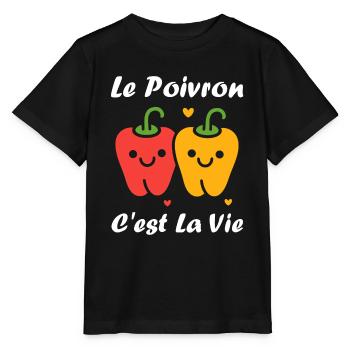 Humour poivron - T-shirt bio MINI CREATOR Stanley/Stella Enfant - noir - Devant - Mikhail (115cm)