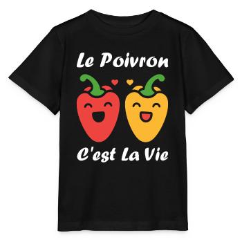Humour poivron - T-shirt bio MINI CREATOR Stanley/Stella Enfant - noir - Devant - Mikhail (115cm)