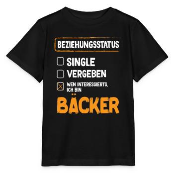 Bäcker Beziehungsstatus Back Backwaren Backen - Stanley/Stella Kinder T-Shirt MINI CREATOR  - Schwarz - Vorne - Mikhail (115cm)