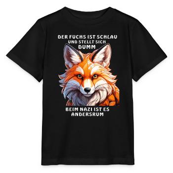 THE FOX IS CLEVER - Stanley/Stella MINI CREATOR Kids’ T-Shirt - black - Front - Mikhail (115cm)