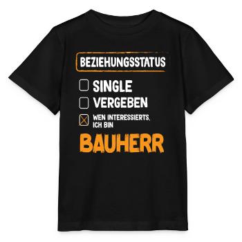 Bauherr Beziehungsstatus Bauherren Bauherr Hausbau - Stanley/Stella Kinder T-Shirt MINI CREATOR  - Schwarz - Vorne - Mikhail (115cm)