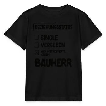 Bauherr Beziehungsstatus Bauherren Bauherr Hausbau - Stanley/Stella Kinder T-Shirt MINI CREATOR  - Schwarz - Vorne - Mikhail (115cm)