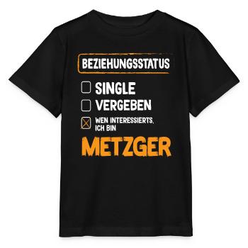 Metzger Beziehungsstatus Metzger Fleischer - Stanley/Stella Kinder T-Shirt MINI CREATOR  - Schwarz - Vorne - Mikhail (115cm)