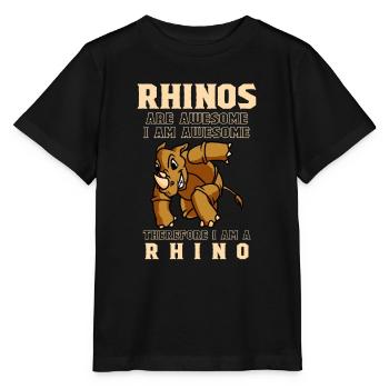 Rhinos Are Awesome I Am Awesome Cool Rhinoceros - Stanley/Stella MINI CREATOR Kids’ T-Shirt - black - Front - Mikhail (115cm)