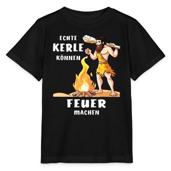 REAL GUYS CAN MAKE FIRE - Stanley/Stella MINI CREATOR Kids’ T-Shirt - black - Front - Mikhail (115cm)