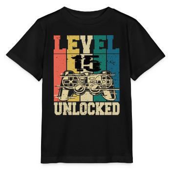 Level 18 Unlocked - Stanley/Stella MINI CREATOR Kids’ T-Shirt - black - Front - Mikhail (115cm)