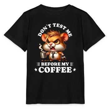 Morning grouch coffee anti early riser hamster - Stanley/Stella MINI CREATOR Kids’ T-Shirt - black - Front - Mikhail (115cm)
