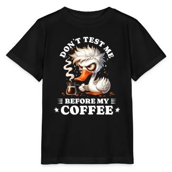 Morgenmuffel Kaffee Anti Frühaufsteher duck - Stanley/Stella Kinder T-Shirt MINI CREATOR  - Schwarz - Vorne - Mikhail (115cm)