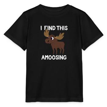 Ich finde dieses Amoosing T-Shirt - Funny Moose Amüsant - Stanley/Stella Kinder T-Shirt MINI CREATOR  - Schwarz - Vorne - Mikhail (115cm)