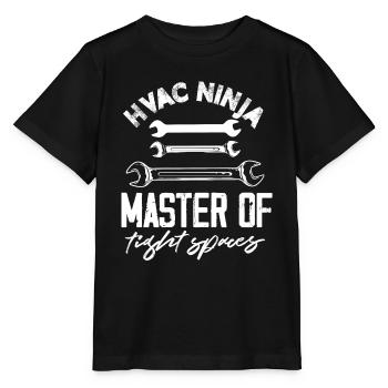 HVAC Ninja Master Of Tight Spaces Climate Control - Stanley/Stella MINI CREATOR Kids’ T-Shirt - black - Front - Mikhail (115cm)