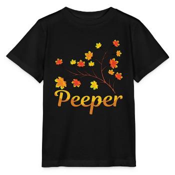 Peeper Foliage Leaf Peeping Funny - Stanley/Stella MINI CREATOR Kids’ T-Shirt - black - Front - Mikhail (115cm)