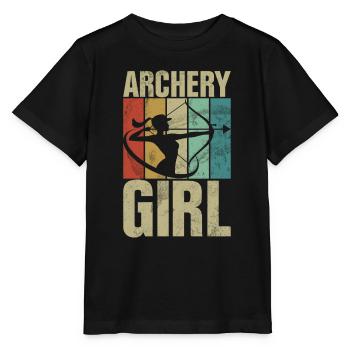 Archery Bowhunter Shooting Girls Arrow Hunting - Stanley/Stella MINI CREATOR Kids’ T-Shirt - black - Front - Mikhail (115cm)