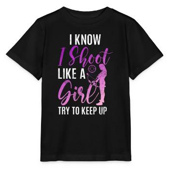 Archery Bowhunter Shooting Girls Arrow Hunting - Stanley/Stella MINI CREATOR Kids’ T-Shirt - black - Front - Mikhail (115cm)