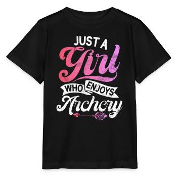 Archery Bowhunter Shooting Girls Arrow Hunting - Stanley/Stella MINI CREATOR Kids’ T-Shirt - black - Front - Mikhail (115cm)