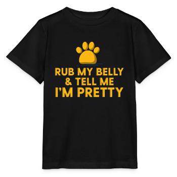Reib meinen Bauch Sag mir, dass ich hübsch bin - Süße Hundepfoten - Stanley/Stella Kinder T-Shirt MINI CREATOR  - Schwarz - Vorne - Mikhail (115cm)
